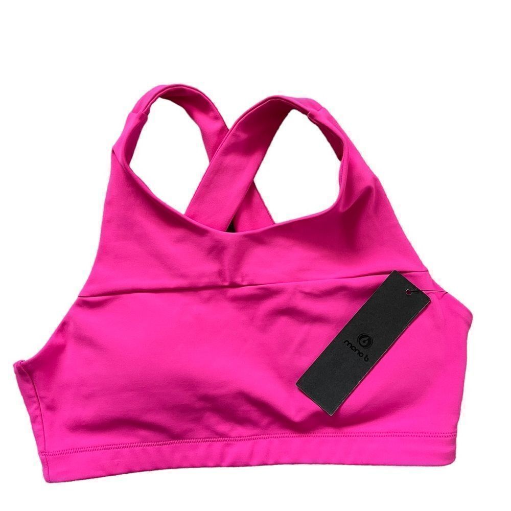 NWT MONO B Kya Sports Bra Dark Pink Size Medium - Picture 3 of 3